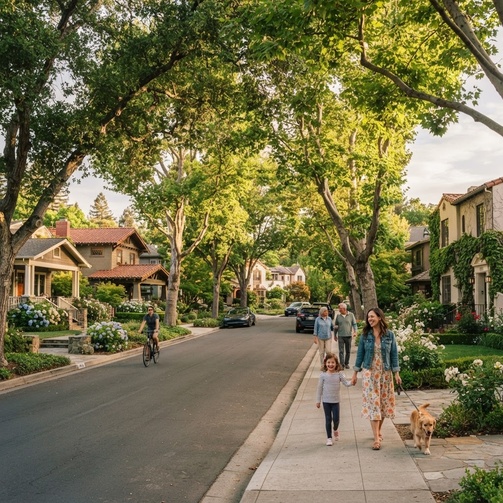 A tree-lined neighborhood Victoria Properties serves