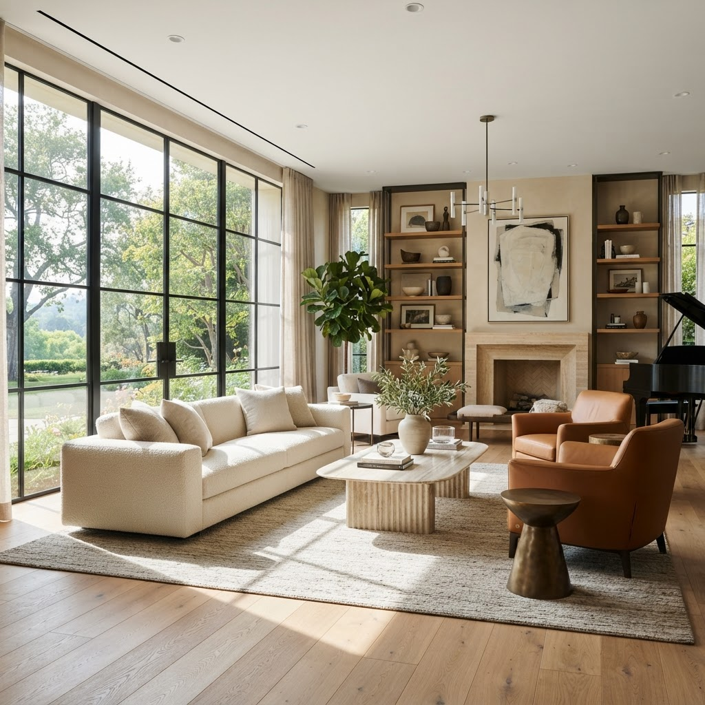 Luxury modern living room in a Victoria Properties listing